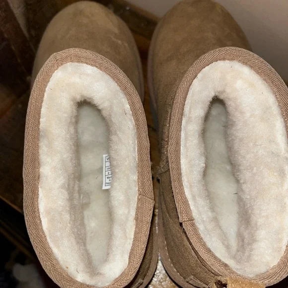 UGG Tan Suede Platform Ankle Boots - Picture 3 of 6